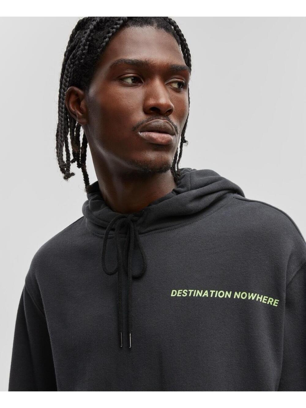$80 Mode of One Men's Oversized-Fit Printed Hoodie, Jet Black S